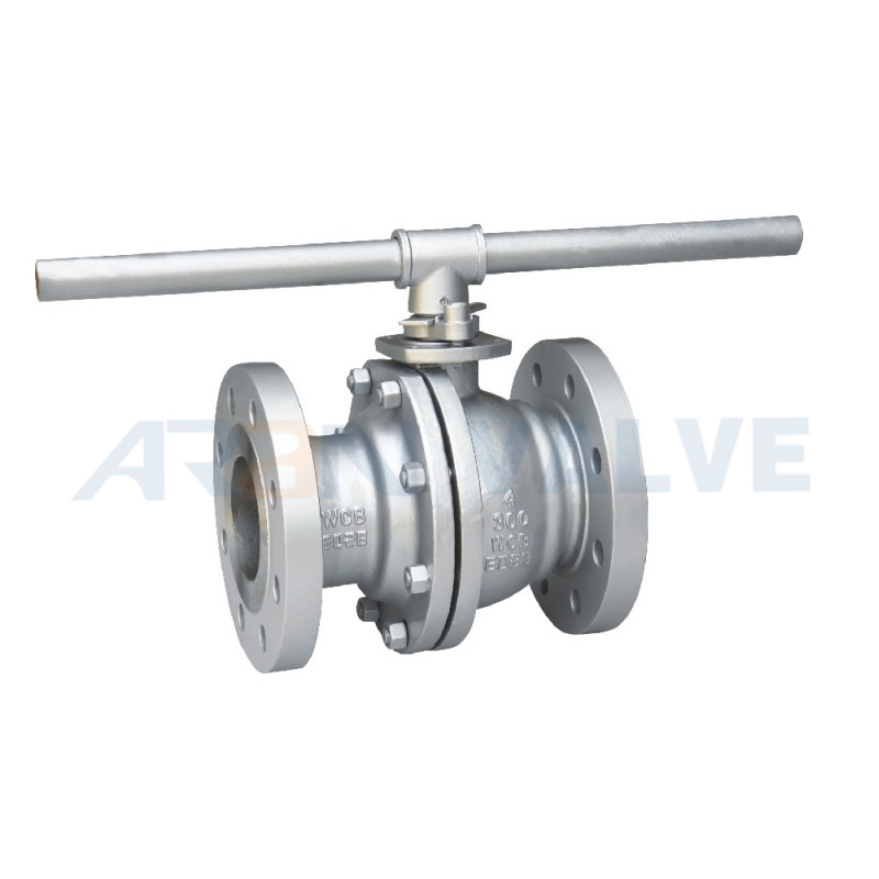 Cast Steel Floating Ball Valve 2pcs Body Lever Operation